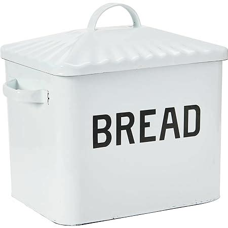 creative co-op enameled metal distressed bread box with lid|creative co-op bread box.